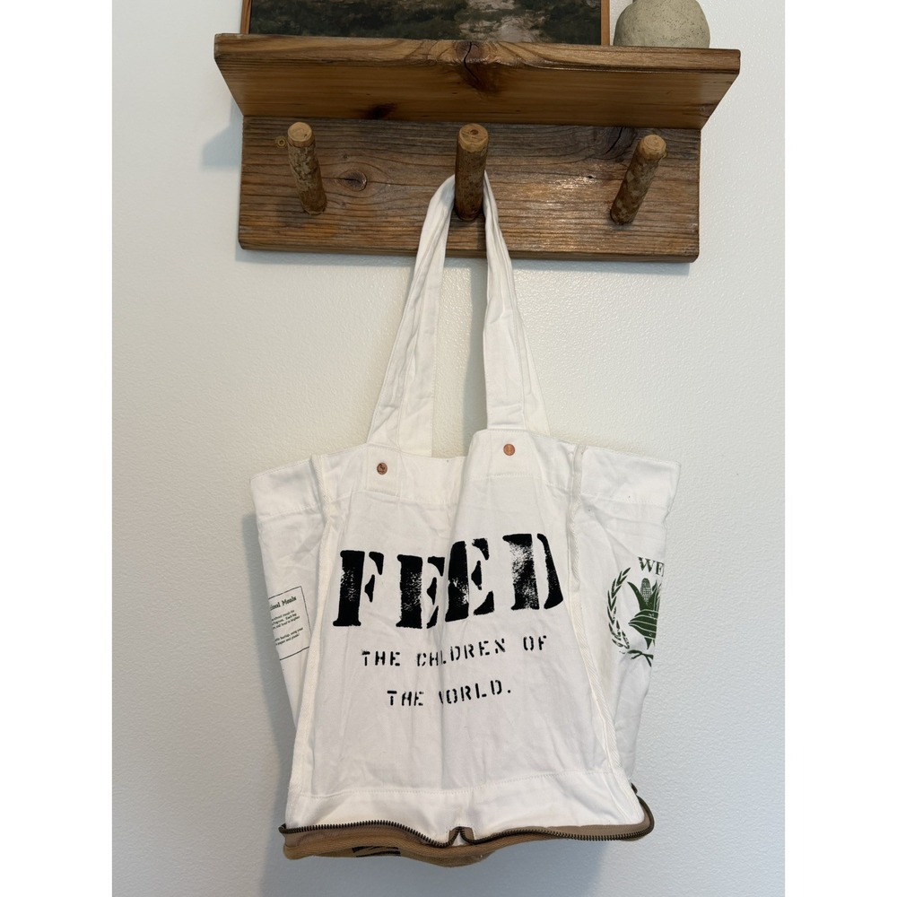 Whole Foods Tote Shopping Bag Reusable Convertible Pouch Feed 100 Cotton-Burlap